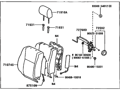 Toyota 71440-3T290-B0 Back Assembly, Front Seat, LH