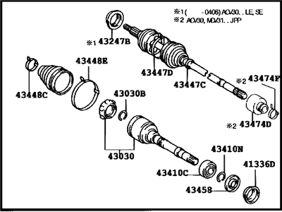 2002 Toyota Camry Axle Shaft - 43410-0W061