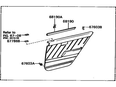 Toyota 67630-16180-14 Board Sub-Assembly, Rear Door Trim, RH