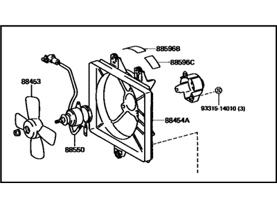 1991 Toyota Camry Cooling Fan Assembly - 88590-32110