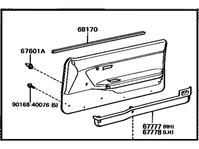 Toyota 67650-2B241-04 Board Sub-Assembly, Front Door Trim, RH