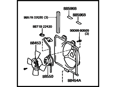 1989 Toyota Celica Fan Motor - 88590-20080