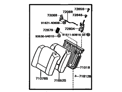 Toyota 71490-20310-04 Back Assembly, Rear Seat, LH