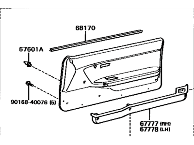 Toyota 67620-2D770-01 Board Sub-Assembly, Front Door Trim, LH