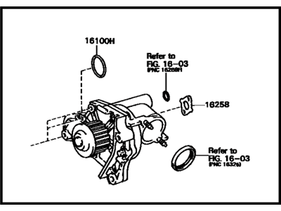 1983 Toyota Camry Water Pump - 16100-69075