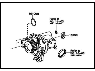 1990 Toyota Camry Water Pump - 16100-79075