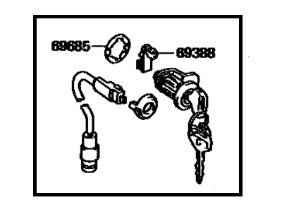 1985 Toyota Camry Door Lock Cylinder - 69052-32031