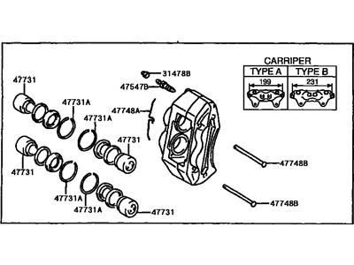 Toyota Sequoia Brake Caliper - 47730-0C011