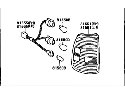 Toyota 81560-0C010 Lamp Assy, Rear Combination, LH