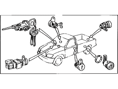 2003 Toyota Tundra Door Lock Cylinder - 69005-34040