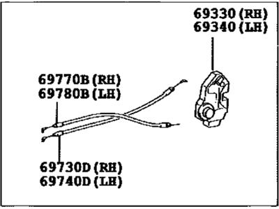 Toyota Tundra Rear Passenger Door Handle Latch - 69050-0C020