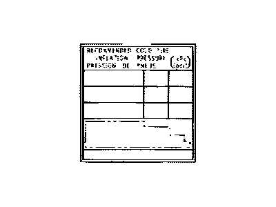 Toyota 42661-0C120 Label, Tire Pressure Information