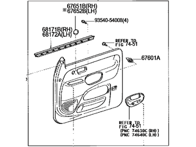 Toyota 67620-0C160-B5 Board Sub-Assy, Front Door Trim, LH