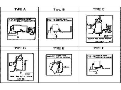 Toyota 17792-31240 Label, Engine Vacuum Hose Information