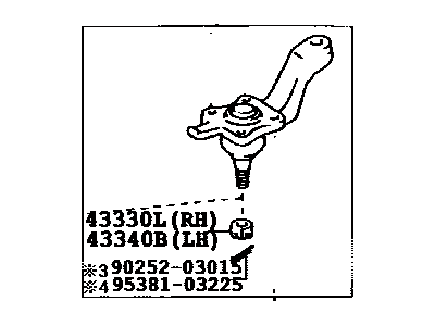 Toyota 43340-39485 Front Upper Left Suspension Ball Joint Assembly