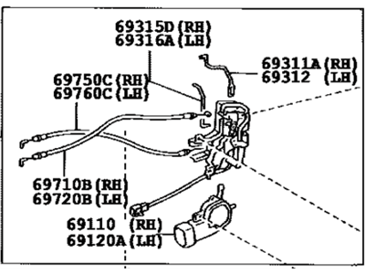 Toyota 69040-0C010 Front Door Lock Assembly, Left