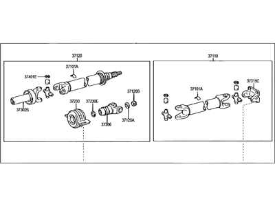 Toyota 37100-0C071 Propelle Shaft Assembly W/Center Bearing