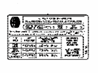 Toyota 42661-WB005 Label, Tire Pressure