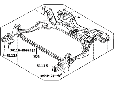 Toyota Yaris Front Cross-Member - 51201-WB001