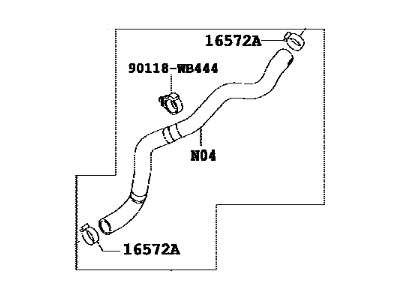 Toyota Yaris Radiator Hose - 16572-WB002