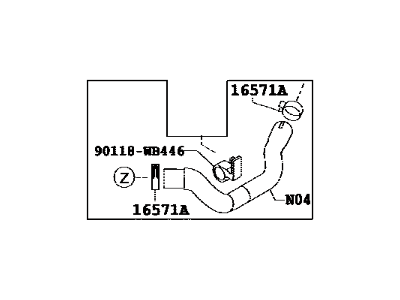 Scion Radiator Hose - 16571-WB001