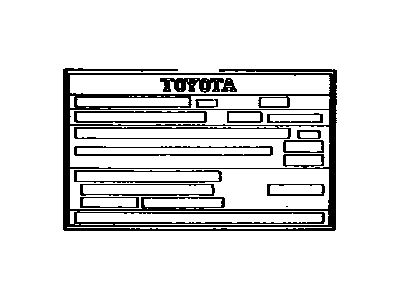 Toyota 42661-22090 Plate, Tire Pressure Caution