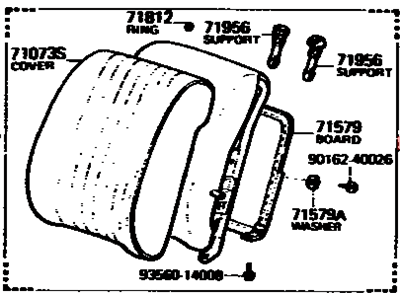 Toyota 71430-22520-01 Back Assembly, Front Seat, RH