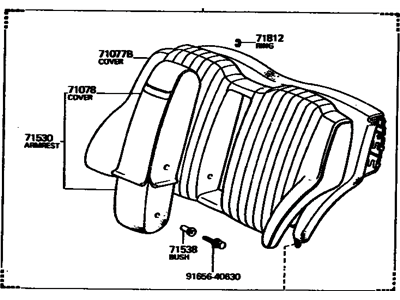 Toyota 71480-22311-02 Back Assembly, Rear Seat