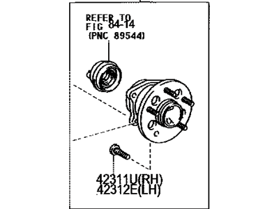 Toyota 42450-08020 Rear Axle Bearing And Hub Assembly, Right