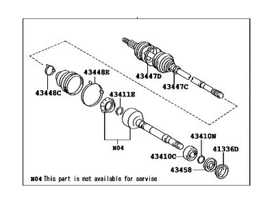 2005 Toyota Sienna Axle Shaft - 43410-08041