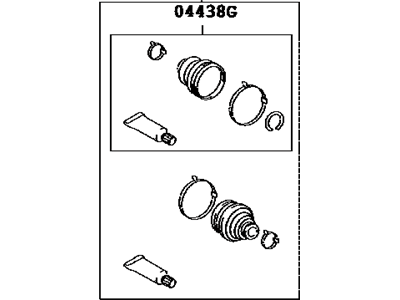 Toyota 04438-0E040 Front Cv Joint Boot Kit, In Outboard, Right