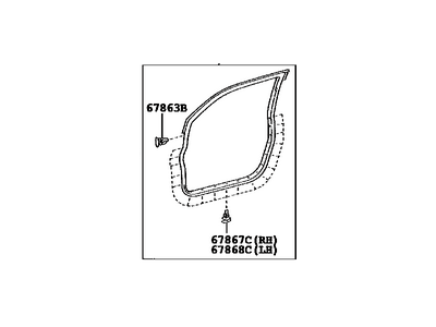 Toyota 67862-AE010 Weatherstrip, Front Door, LH