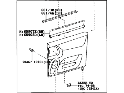 Toyota 67690-08170-E0 Board Sub-Assy, Rear Door Trim, LH