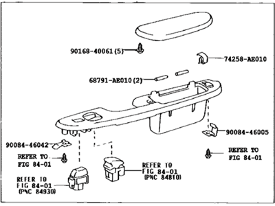 Toyota 74230-AE011-E0 Panel Assy, Front Door Armrest Base, RH