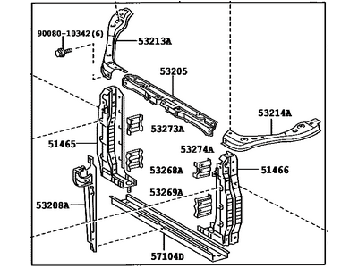 Toyota 53201-08031 Support Sub-Assy, Radiator