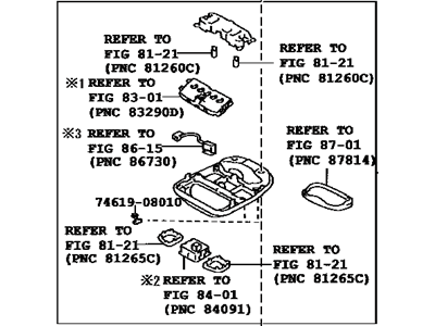 Toyota 63650-08331-B0 Box Assembly, Roof Console