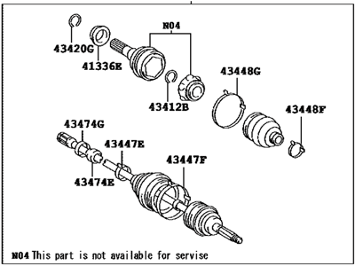 Toyota 43420-08031 Shaft Assembly, Front Drive, Left