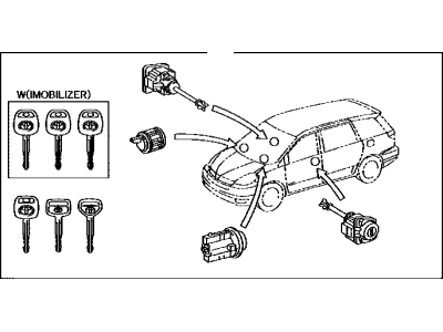 2007 Toyota Sienna Door Lock Cylinder - 69005-AE010