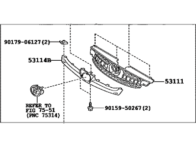 Toyota 53101-08050-B1 Radiator Grille Sub-Assembly