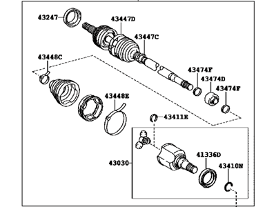 Toyota Prius Axle Shaft - 43410-47031