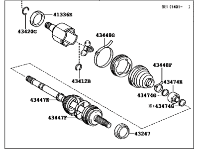 Toyota 43420-47031 Shaft Assembly, Front Drive, Left