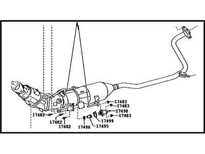 Toyota 17410-37330 Front Exhaust Pipe Assembly