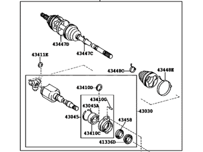 2005 Toyota Celica Axle Shaft - 43410-20600