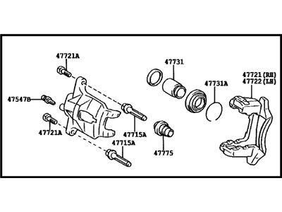 2003 Toyota Celica Brake Caliper - 47730-20610