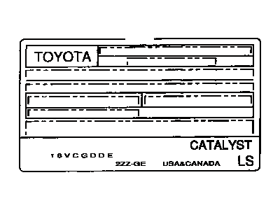 Toyota 11298-22190 Plate, Emission Control Information