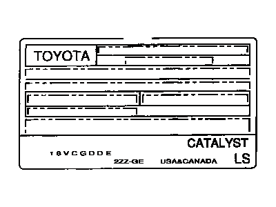 Toyota 11298-22140 Plate, Emission Control Information