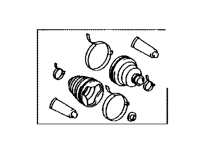 Toyota 04438-63010 Boot Kit, Rear Drive Shaft, In & Outboard Joint, Rh