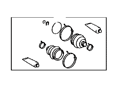 Toyota 04438-20410 Front Cv Joint Boot Kit, In Outboard, Left