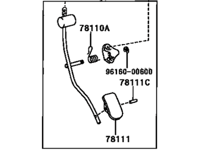 Toyota 78120-20790 Rod Assy, Accelerator Pedal