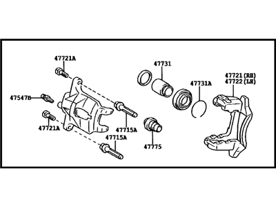 2001 Toyota Celica Brake Caliper - 47750-20510